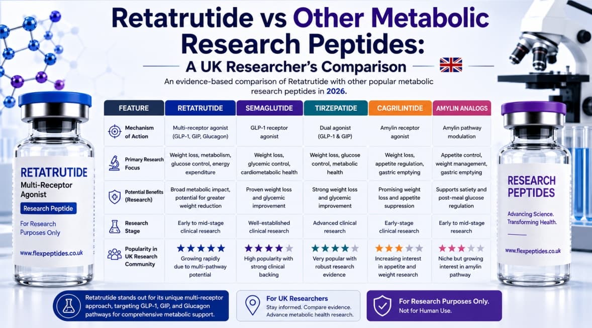Retatrutide vs Other Metabolic Research Peptides: A UK Researcher's Comparison