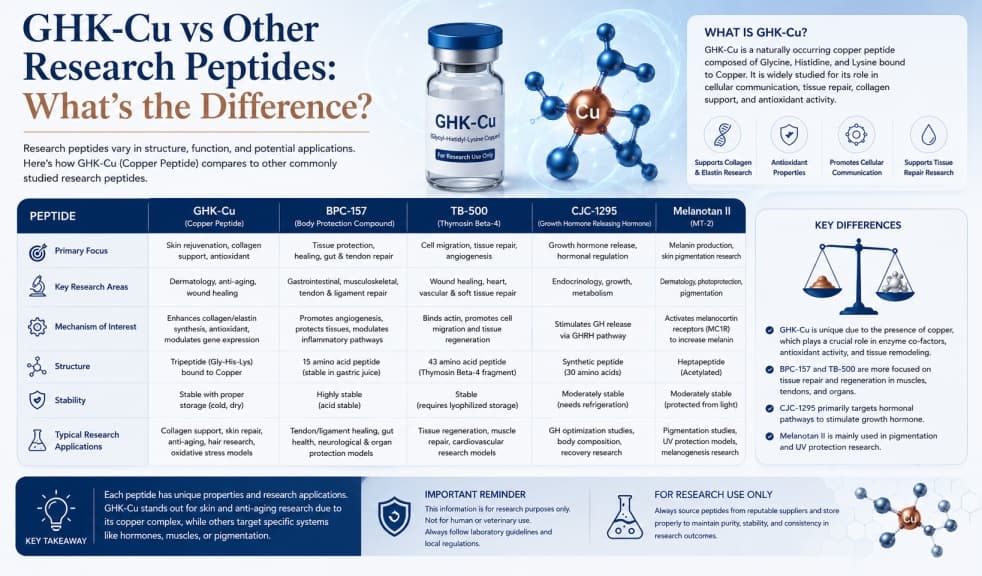 GHK-Cu vs Other Research Peptides: What's the Difference?