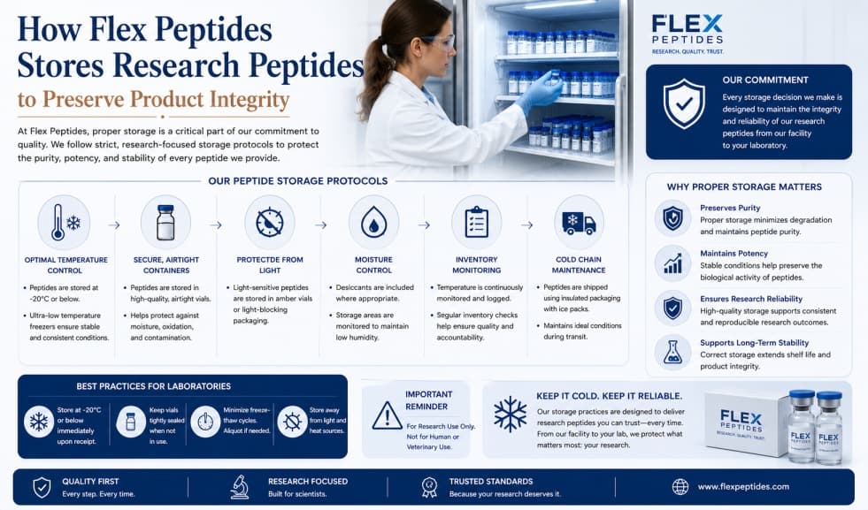 How Flex Peptides Stores Research Peptides to Preserve Product Integrity