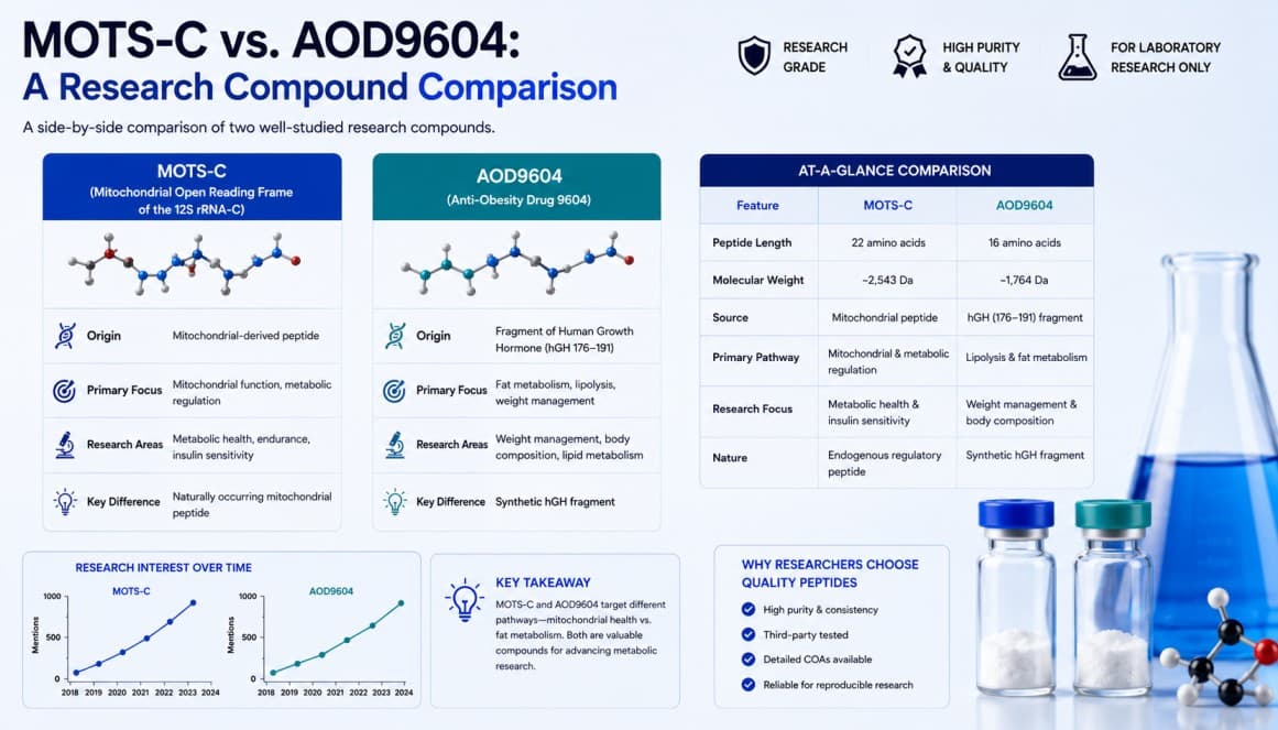 MOTS-C vs. AOD9604: A Research Compound Comparison