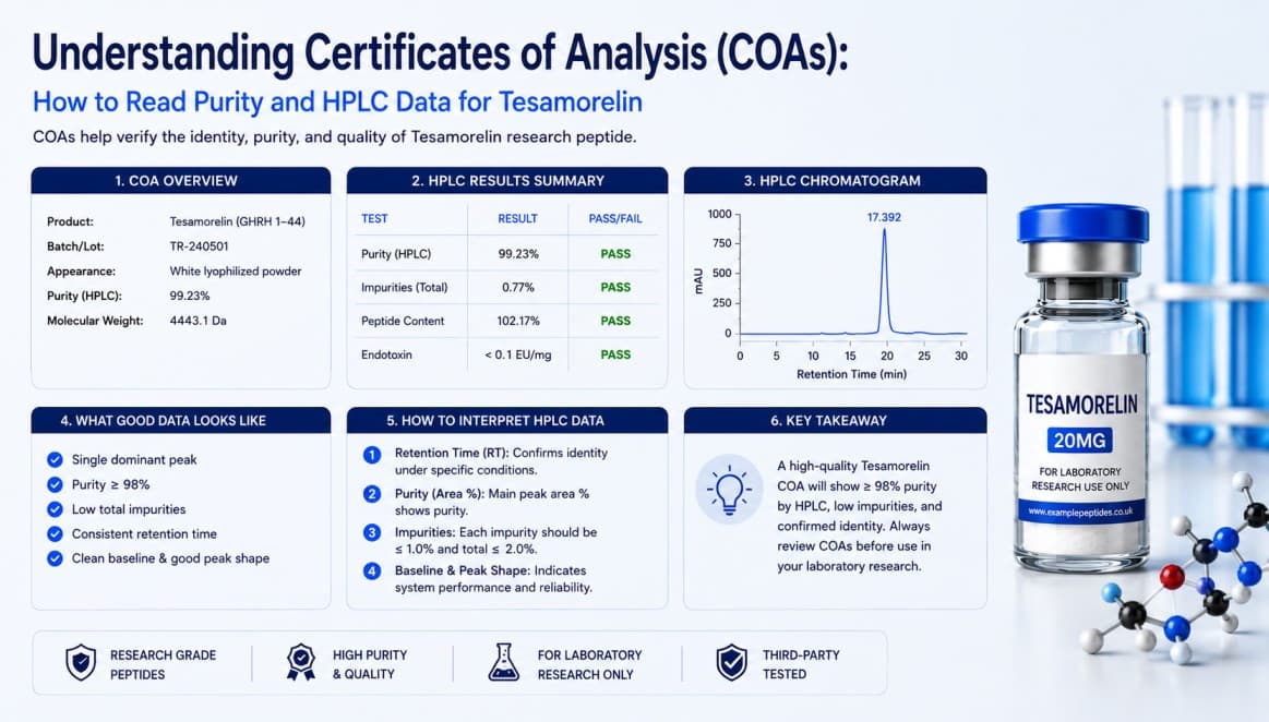 Understanding Certificates of Analysis (COAs): How to Read Purity and HPLC Data for Tesamorelin