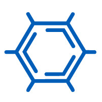 hexagonal molecular structure representing chemical compound with one element